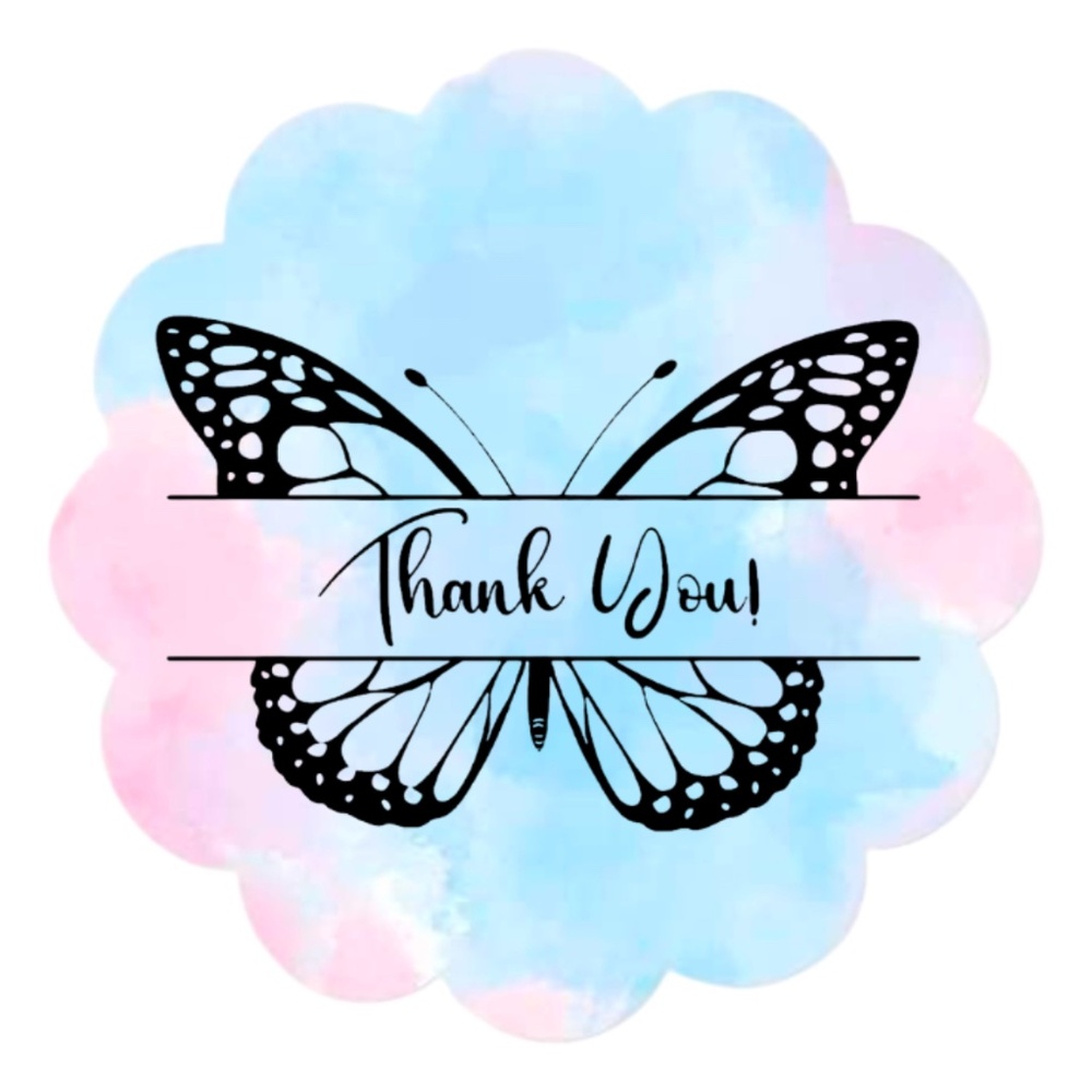 thank you sticker pink for business 2 inch round sticker - Picture 14 of 15